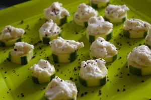 Les bouchées de courgette à la confiture de parmesan