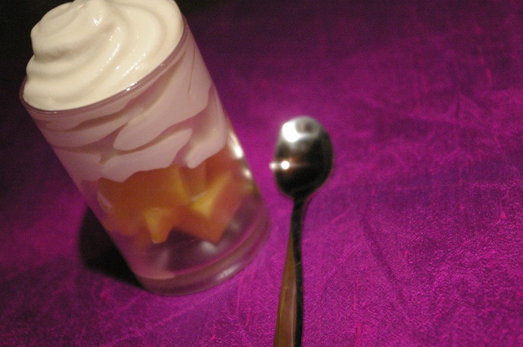 Verrine de mangue et espuma de café